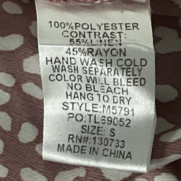 Umgee Dress Women Sz Small Polka Dot Linen Fringe Hem V-Neck Boho Flowy Boho - Picture 9 of 14